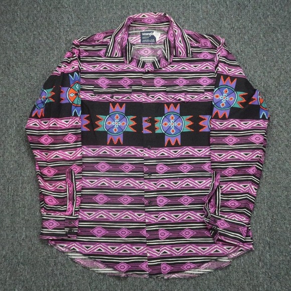 Wrangler Other - VINTAGE Wrangler Shirt Men XL 17 Purple Pink Aztec Southwestern Western USA